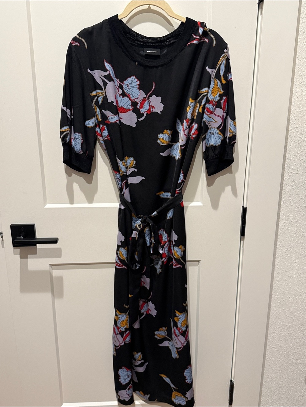 Who What Wear Black Floral Midi Dress